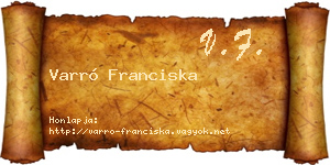 Varró Franciska névjegykártya